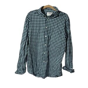 Goodfellow and Co. Northrop Button-Down Shirt Blue and Teal Check Size XXL